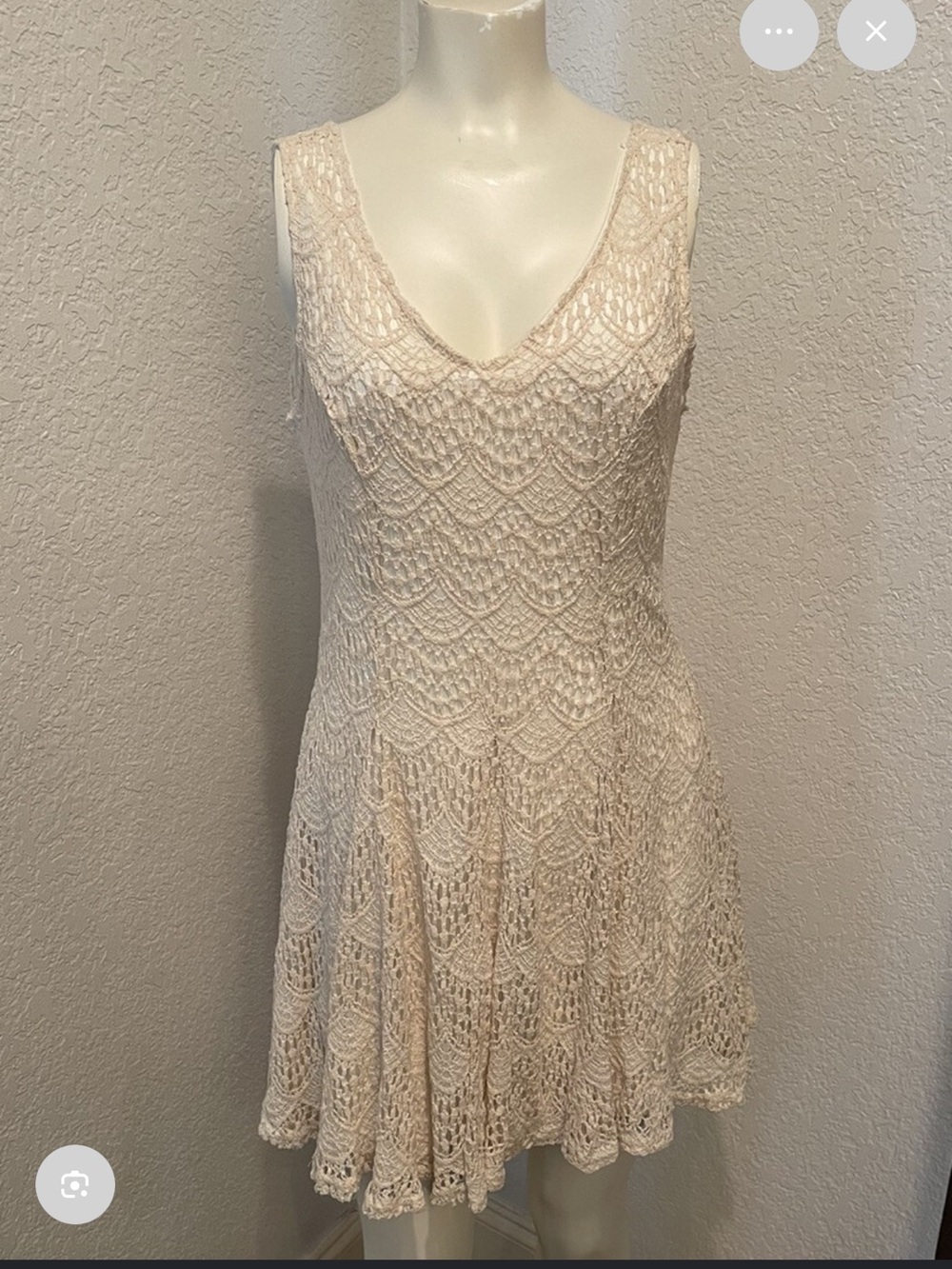 Bar III Lace Fit-and-Flare Sleeveless Dress in Blush